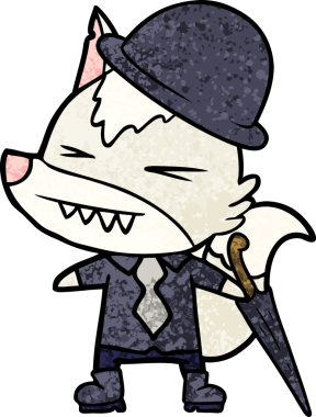 Kızgın kurt adam çizgi filmi bir insan tarafından çizildi.