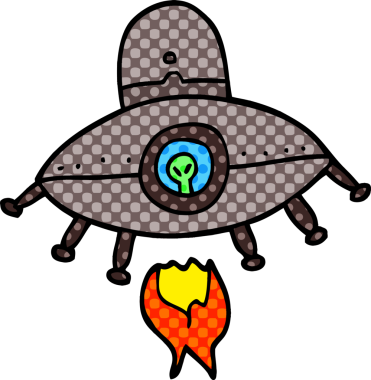 Bir insan tarafından çizilmiş uzaylı uzay gemisini karala