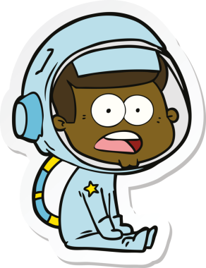 Bir insan tarafından çizilen bir karikatür çıkartması astronotu şaşırttı.