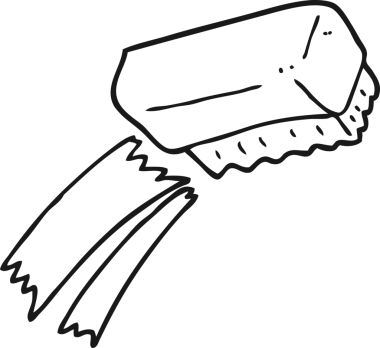 Bir insan tarafından çizilmiş siyah beyaz karikatür fırça.