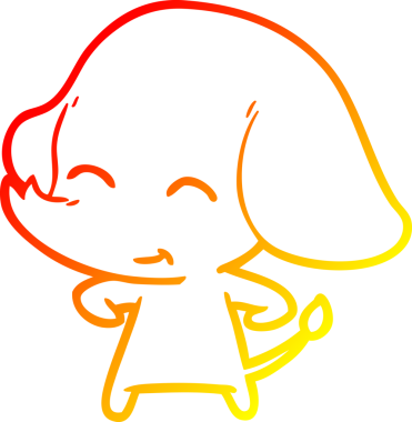 Bir insan tarafından çizilmiş şirin bir fil çizimi.