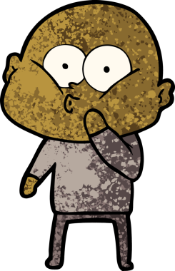 Bir insan tarafından çizilmiş kel bir adam.