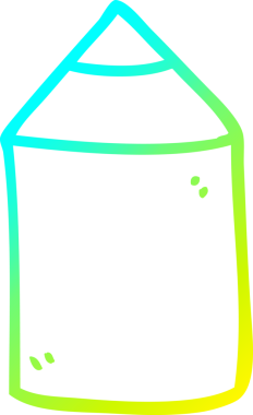 Bir insan tarafından çizilmiş karikatür renkli bir kalemin soğuk gradyan çizimi