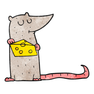 Bir insan tarafından çizilmiş, el yapımı çizgi film faresi.