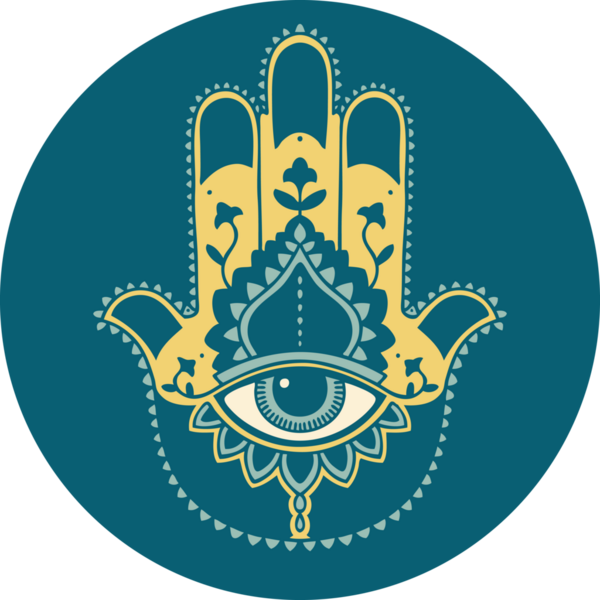 Bir insan tarafından çizilmiş bir hamza ikonik dövme şekli