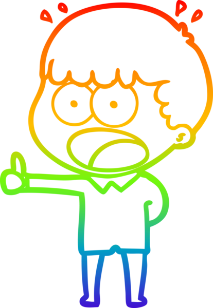 gökkuşağı gradyanı çizimi bir insan tarafından çizilmiş şok bir adam