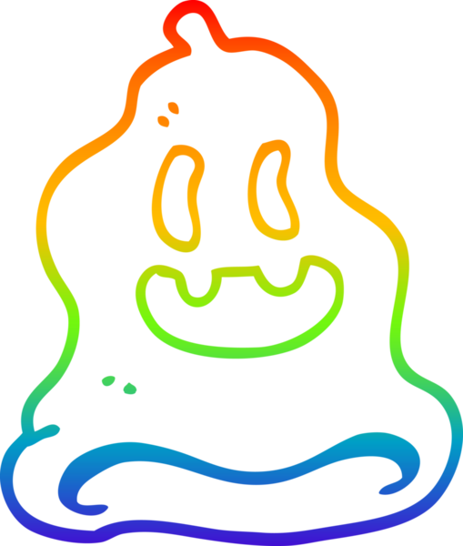 Gökkuşağı gradyanı çizimi bir insan tarafından çizilmiş ürkütücü bir çizgi film.