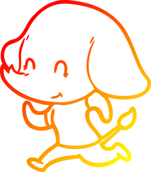 Bir insan tarafından çizilmiş şirin bir fil çizimi.