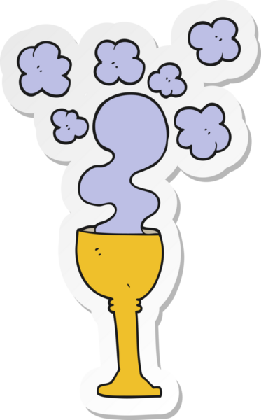 Bir insan tarafından çizilmiş ürkütücü bir cadılar bayramı kadehinin çıkartması.