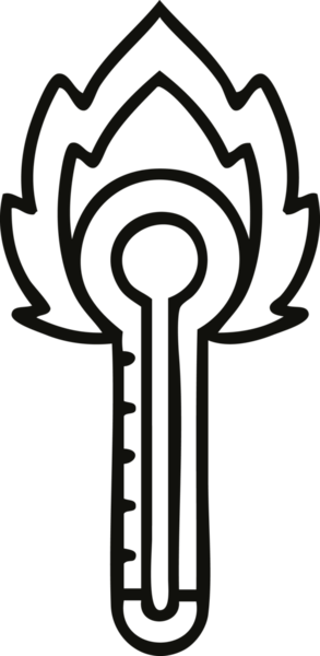 Bir insan tarafından çizilmiş cam termometrenin çizgi çizimi