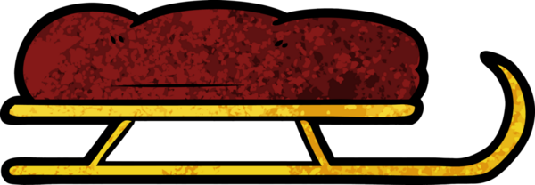 Bir insan tarafından çizilmiş çizgi film kızağı.