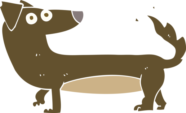 Bir insan tarafından çizilmiş bir köpeğin düz renk çizimi