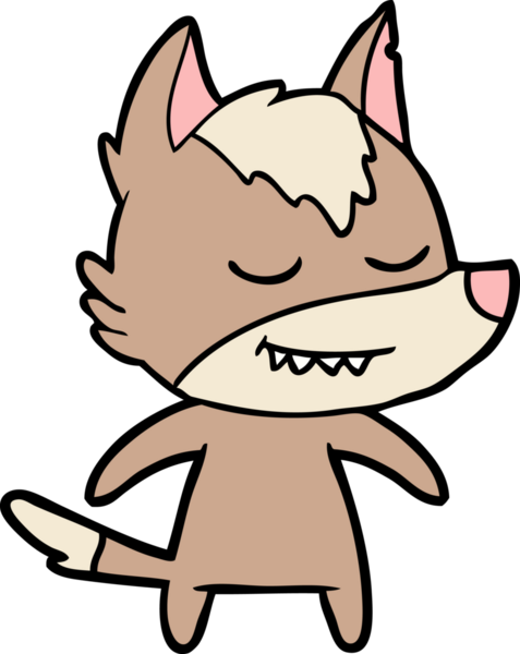 Bir insan tarafından çizilmiş dost canlısı bir kurt.