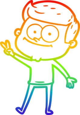 Bir insan tarafından çizilmiş mutlu bir adamın çizgi çizimi.