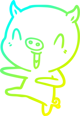 Bir insan tarafından çizilmiş domuz çizgi filminin soğuk çizgi çizimi.