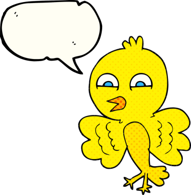 Bir insan tarafından çizilmiş serbest çizilmiş çizgi roman konuşma balonu çizgi film kuşu