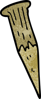 Bir insan tarafından çizilmiş ahşap bir kazık.