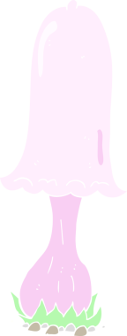 Bir insan tarafından çizilmiş mantarın düz renk çizimi