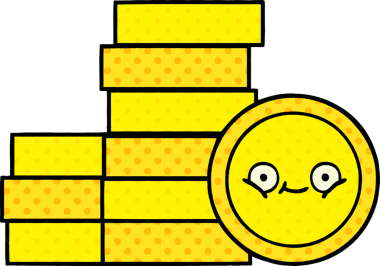 bir insan tarafından çizilmiş bir madeni paranın çizgi filmi