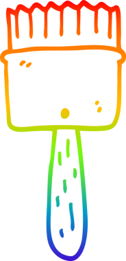 Bir insan tarafından çizilmiş bir karikatür boya fırçasının çizimi