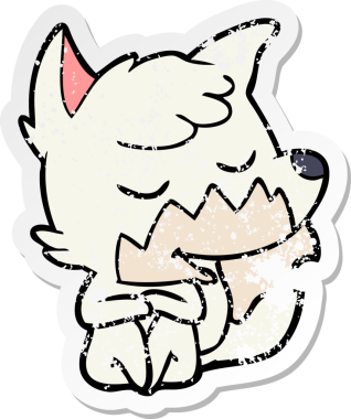 Bir insan tarafından çizilmiş dost canlısı bir tilkinin sıkıntılı çıkartması.