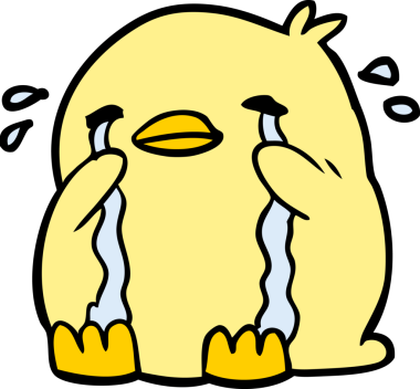 Bir insan tarafından çizilmiş ağlayan bir kuş.