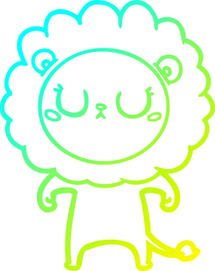 Bir insan tarafından çizilmiş karikatür aslanı çizimi.