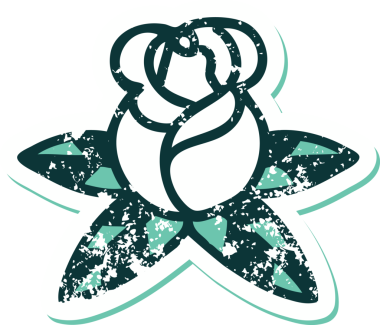 Bir insan tarafından çizilmiş tek bir gülün sembolik dövmeli görüntüsü.