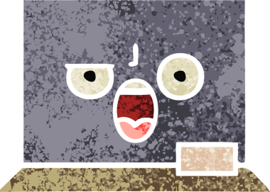 Bir insan tarafından çizilmiş bir yazı tahtasının retro çizim tarzı karikatürü