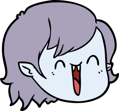 Bir insan tarafından çizilmiş vampir kız yüzü.