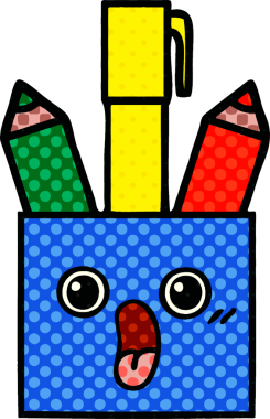 Bir insan tarafından çizilmiş bir kalem kapının çizgi roman stili