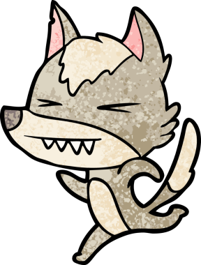 Bir insan tarafından çizilen kızgın kurt.