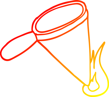 Bir insan tarafından çizilmiş çizgi film büyüteçlerinin çizimi.