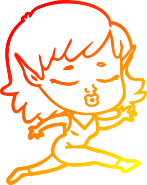 Bir insan tarafından çizilmiş güzel bir elf kızı çizimi.