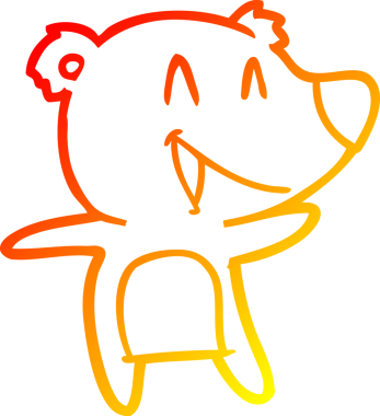 Bir insan tarafından çizilmiş gülen ayı karikatürü.