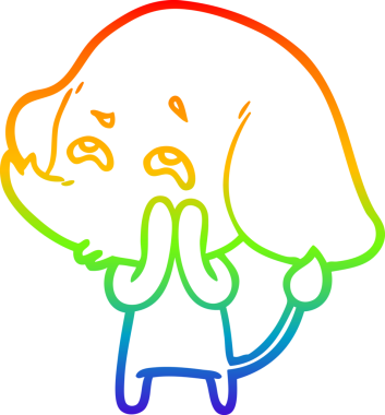 gökkuşağı gradyan çizimi bir insan tarafından çizilmiş bir fil karikatürü