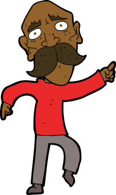 karikatür üzgün yaşlı adam bir insan tarafından çizilmiş