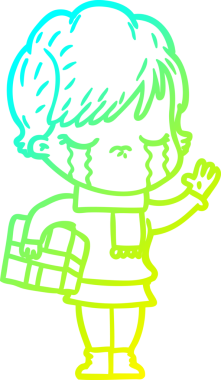 Bir insan tarafından çizilmiş ağlayan bir karikatür çizimi.