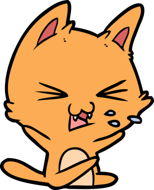 Bir insan tarafından çizilmiş kedi tıslaması.