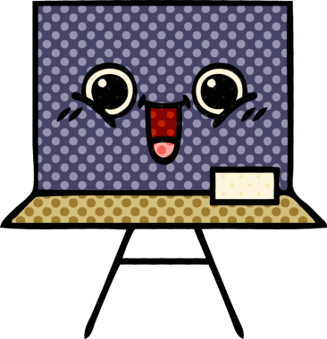 bir insan tarafından çizilmiş bir karatahtanın çizgi roman tarzı