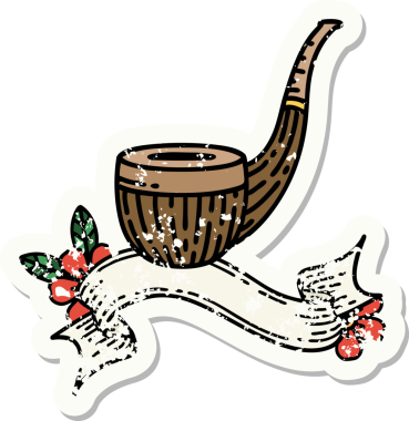 Bir insan tarafından çizilmiş sigara tiryakisi dövmeli eski bir etiket.