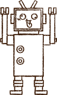 Robot Kömür Bir insan tarafından çizilmiş