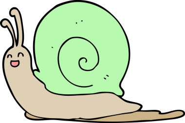 bir insan tarafından çizilmiş karikatür salyangozu