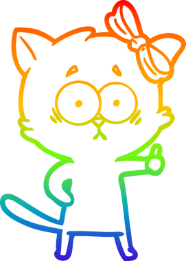 gökkuşağı gradyanı çizimi bir insan tarafından çizilmiş çizgi film kedisi