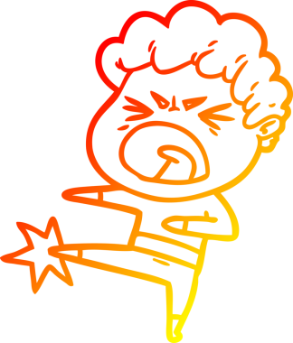 Bir insan tarafından çizilmiş kızgın bir adamın çizgi film çizimi.