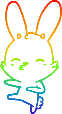 gökkuşağı gradyan çizimi bir insan tarafından çizilmiş meraklı tavşan çizgi filmi