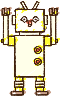 Bir insan tarafından çizilen robot tebeşiri.