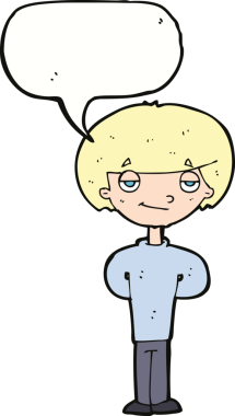 Bir insan tarafından çizilmiş konuşma balonlu mutlu adam çizgi filmi.