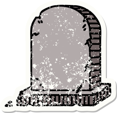 Geleneksel bir insan tarafından çizilmiş mezar taşı dövmesi.