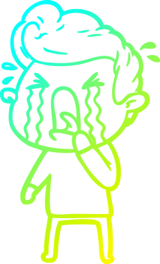 Bir insan tarafından çizilmiş ağlayan bir karikatür çizimi.